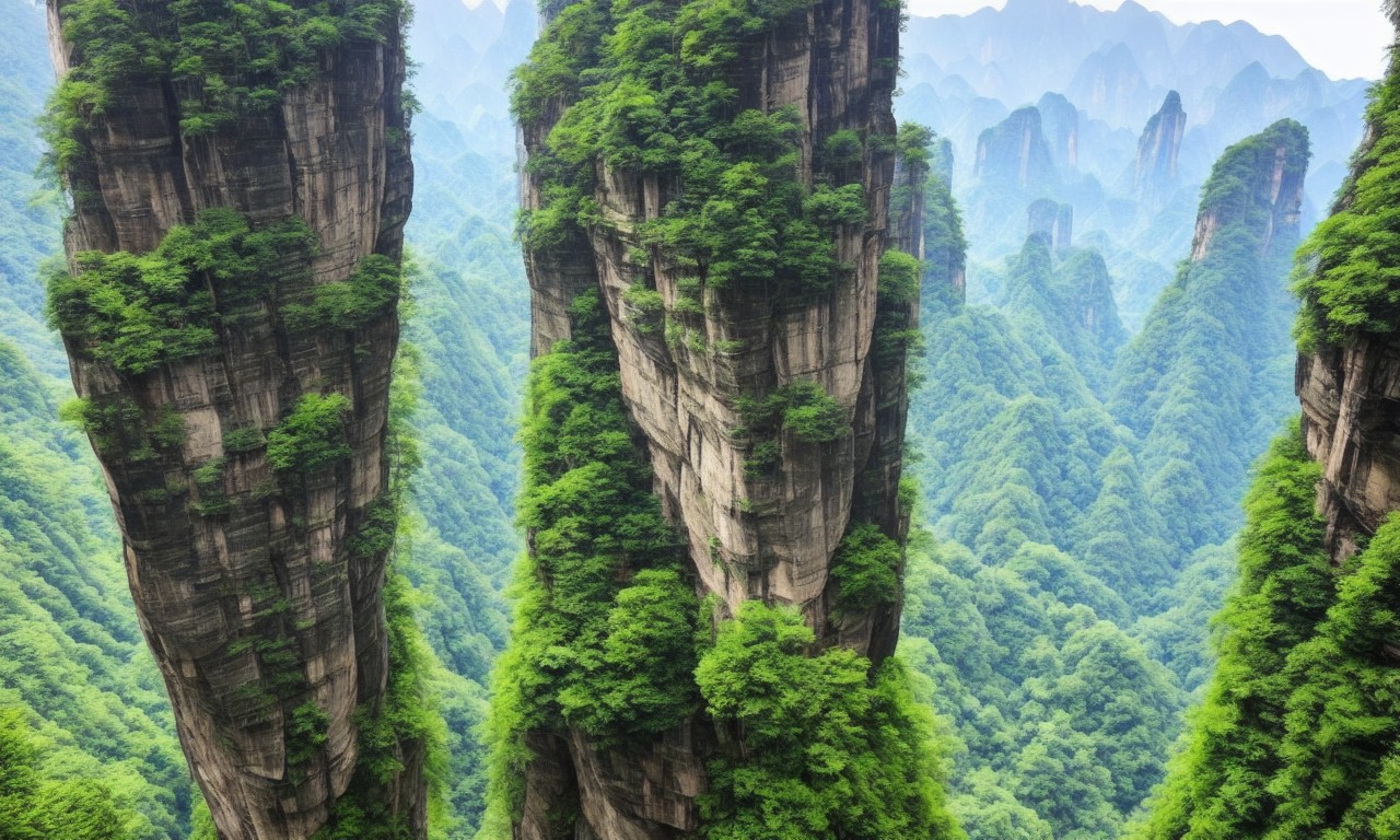 8 images of Zhangjiajie scenery drawn by artificial intelligence by Stable Diffusion
