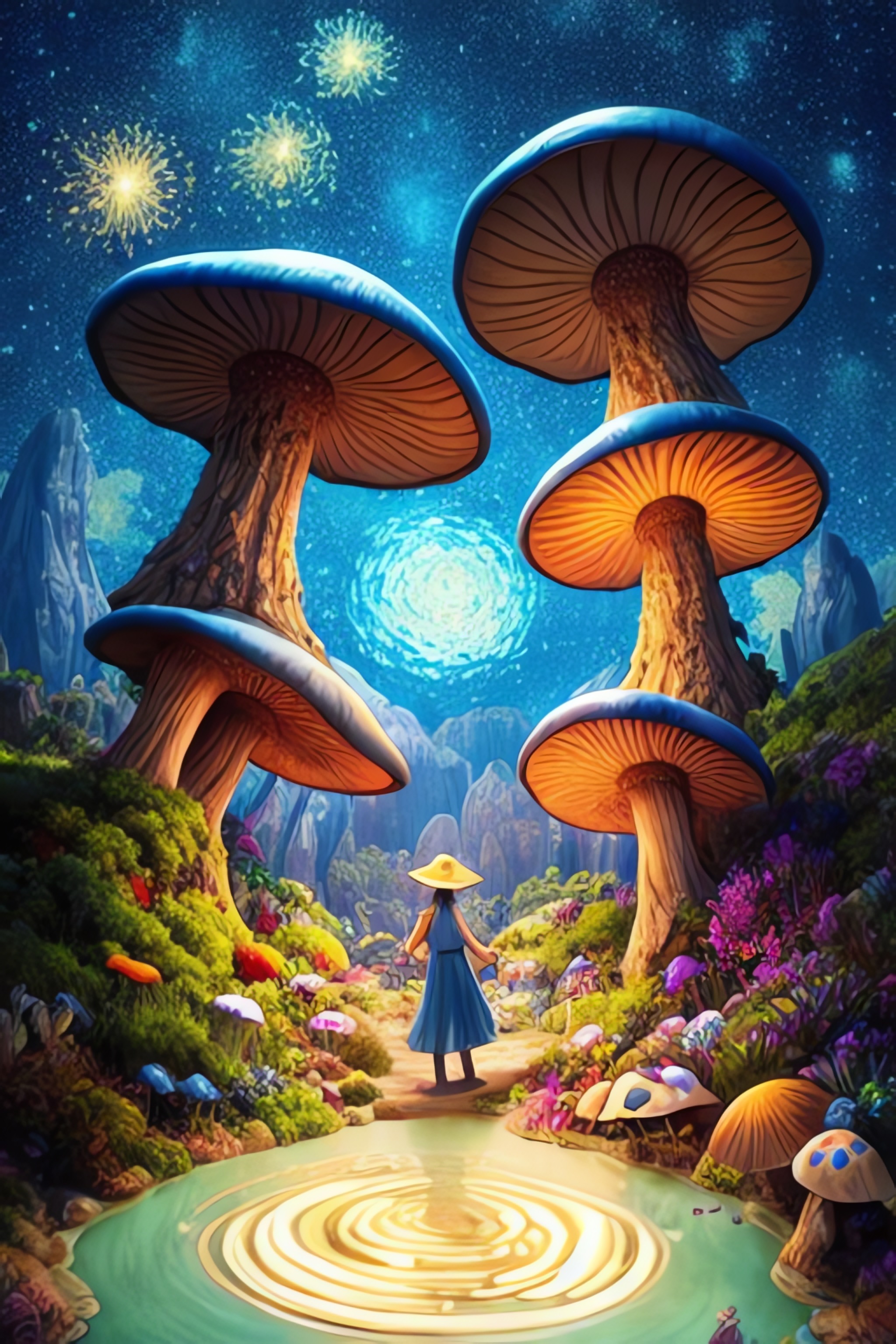 17 images of The Mushroom World in Fairy Tales by Stable Diffusion