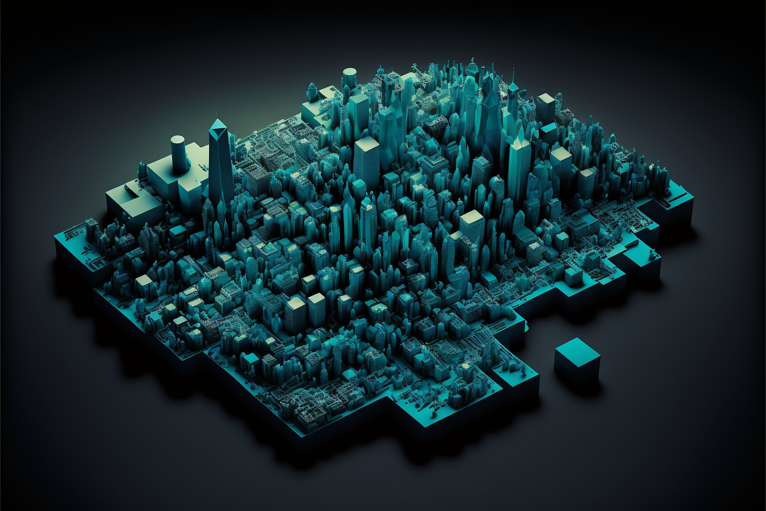 未来虚拟数字城市概念图