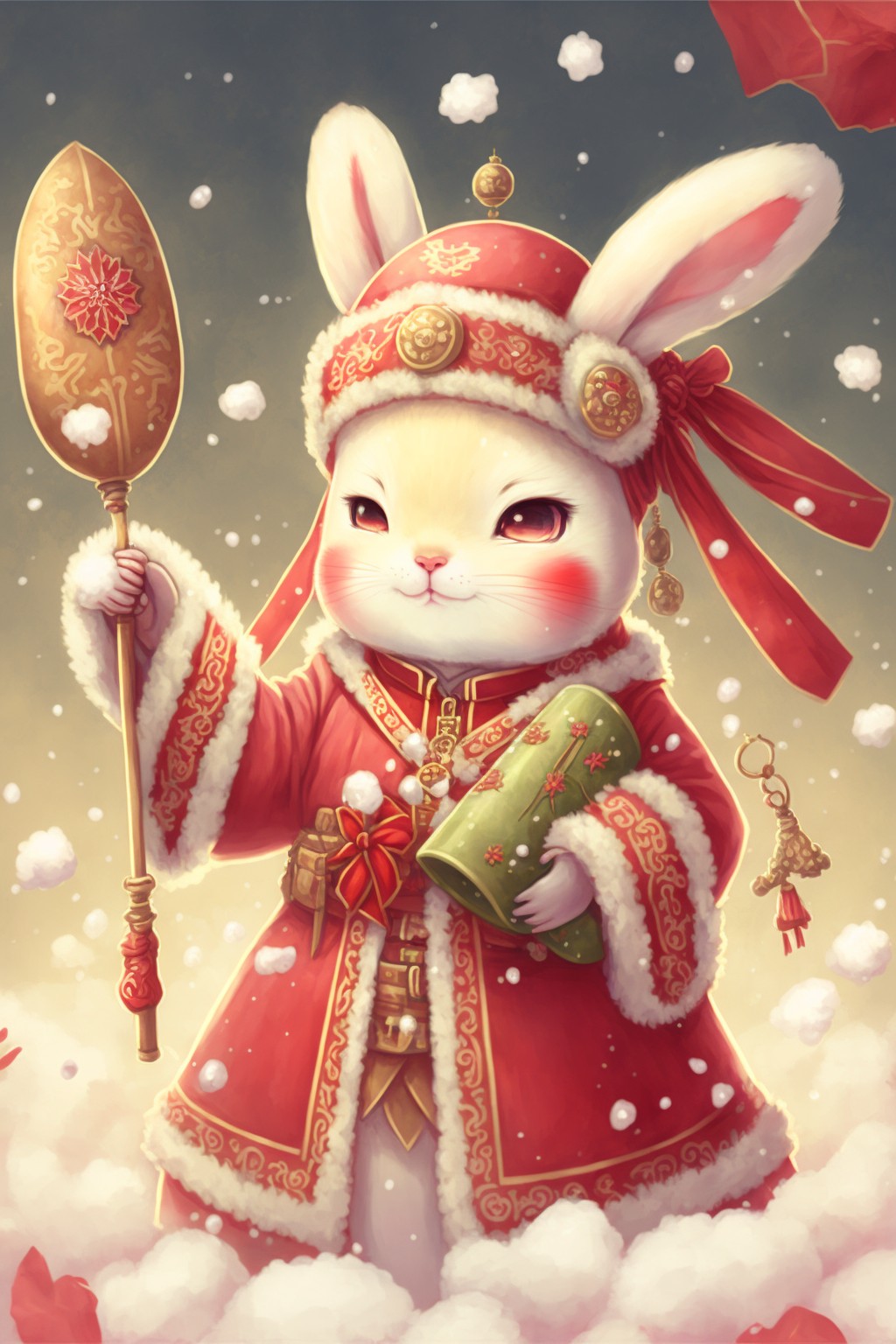 The cute bunny is here to give you a gift