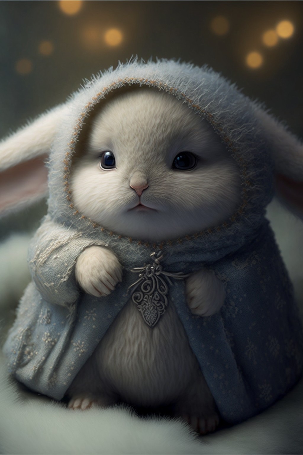 穿着毛衣的冰雪拜年兔（12幅，编号P82）