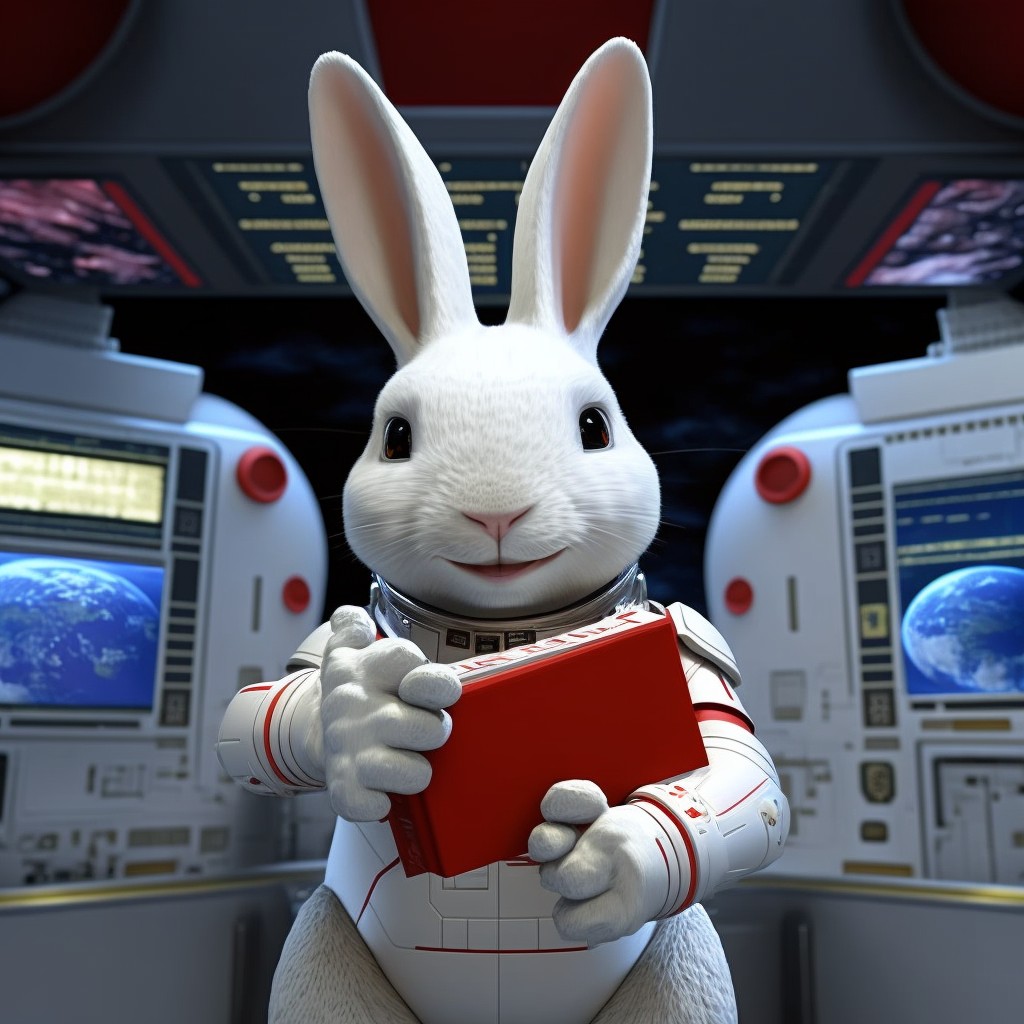 拜年兔系列：送红包的宇航员兔子