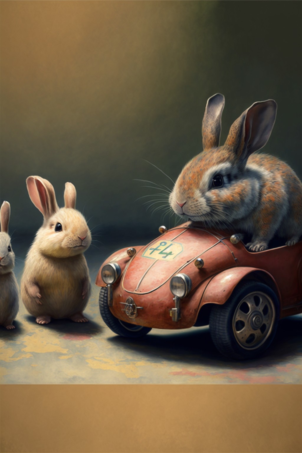 兔子爷爷与兔子孙子开车