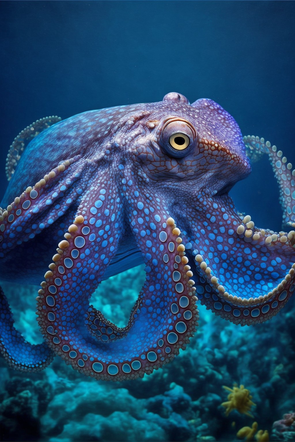 蓝色的深海章鱼不能吃