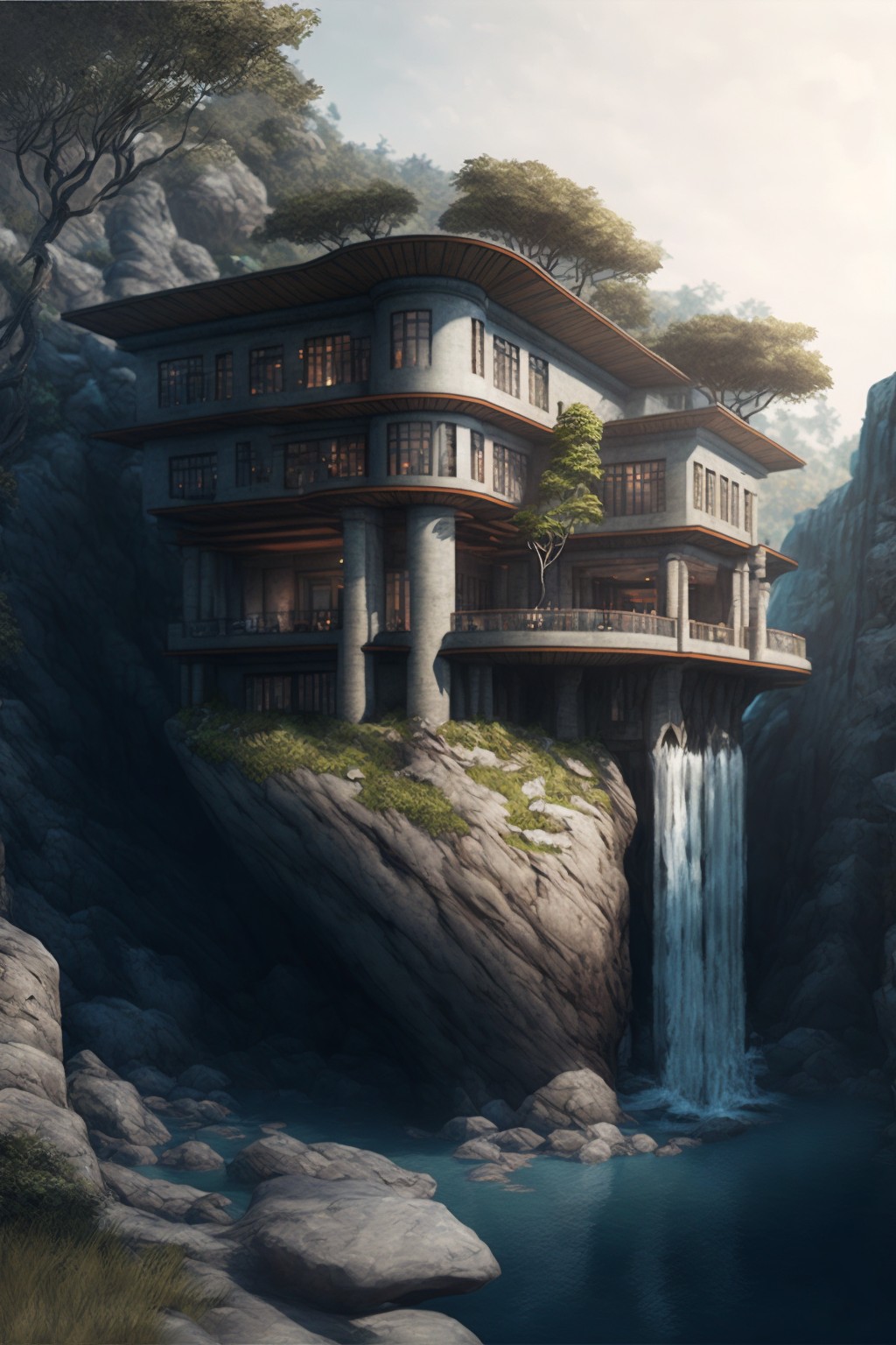 Fallingwater on the Cliff by MJ
