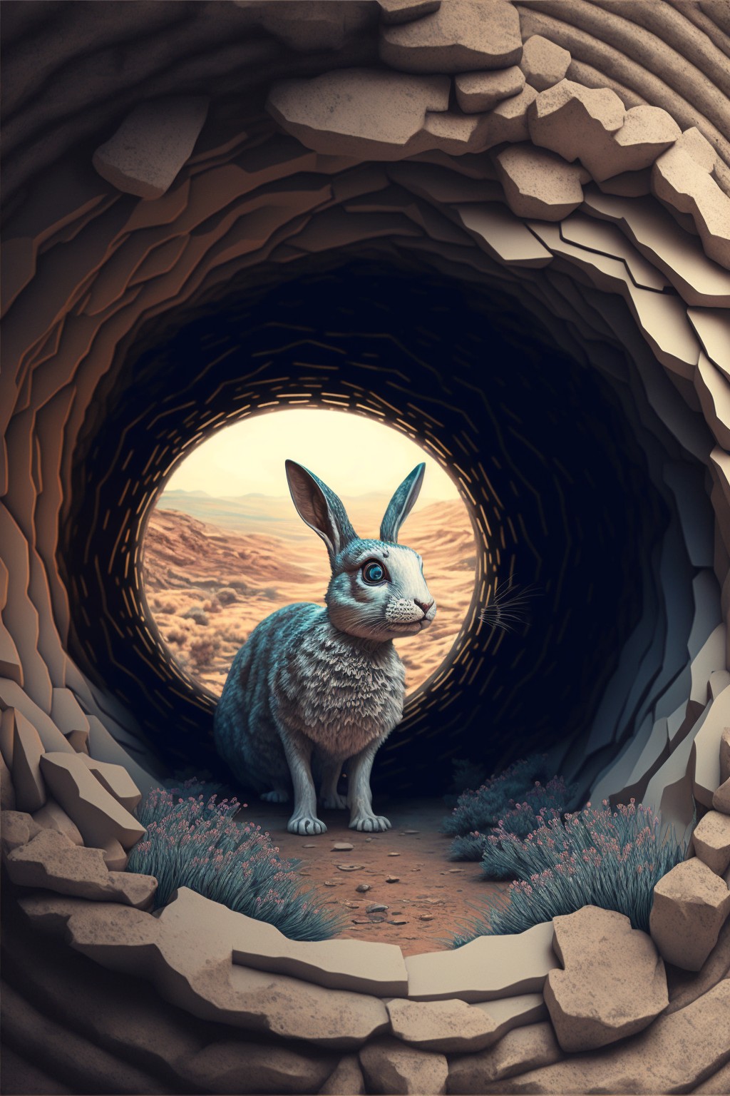 The rabbit who finally found the exit in the psychedelic cave