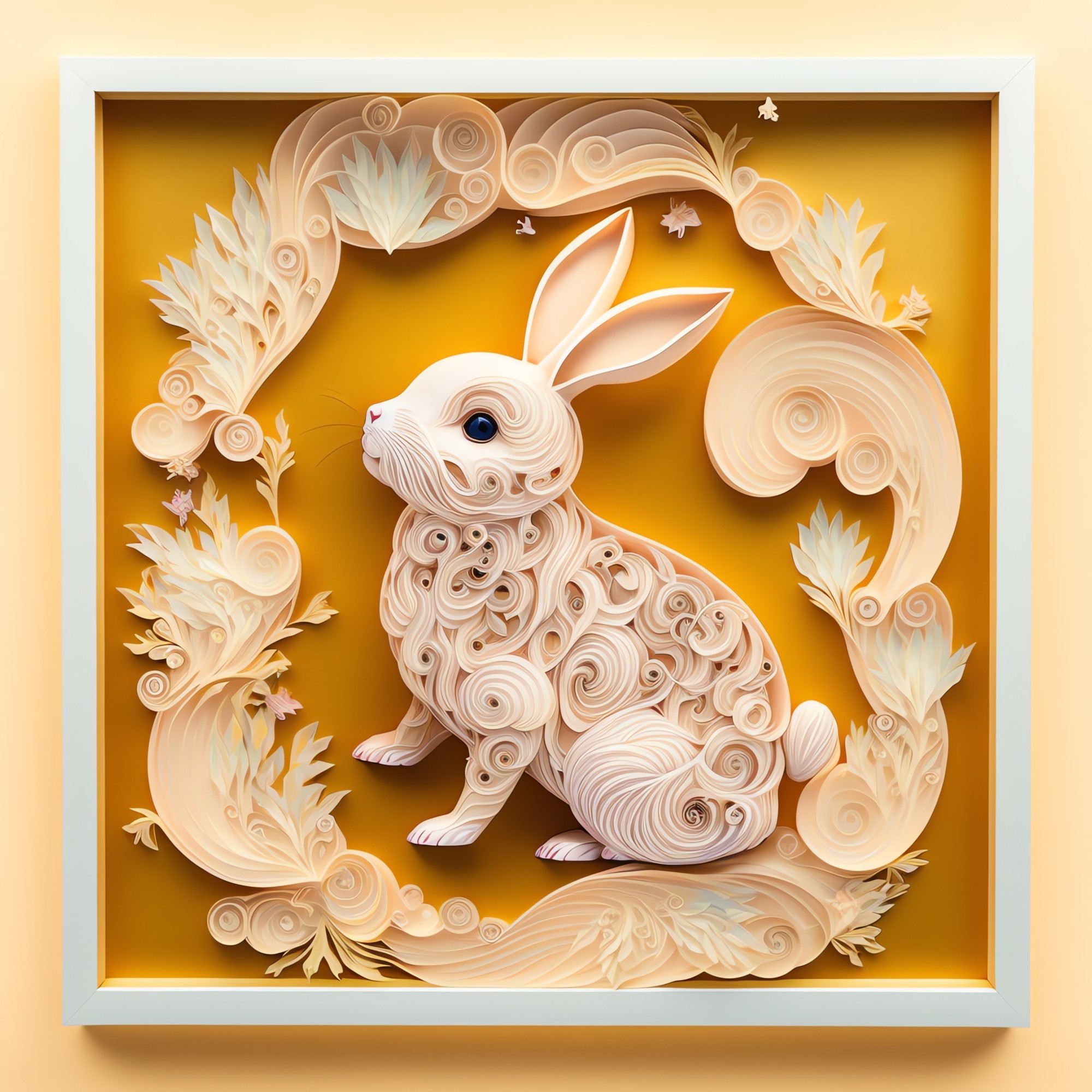 15 images of Cute HD Rabbit Paper-cut Avatar by Midjourney