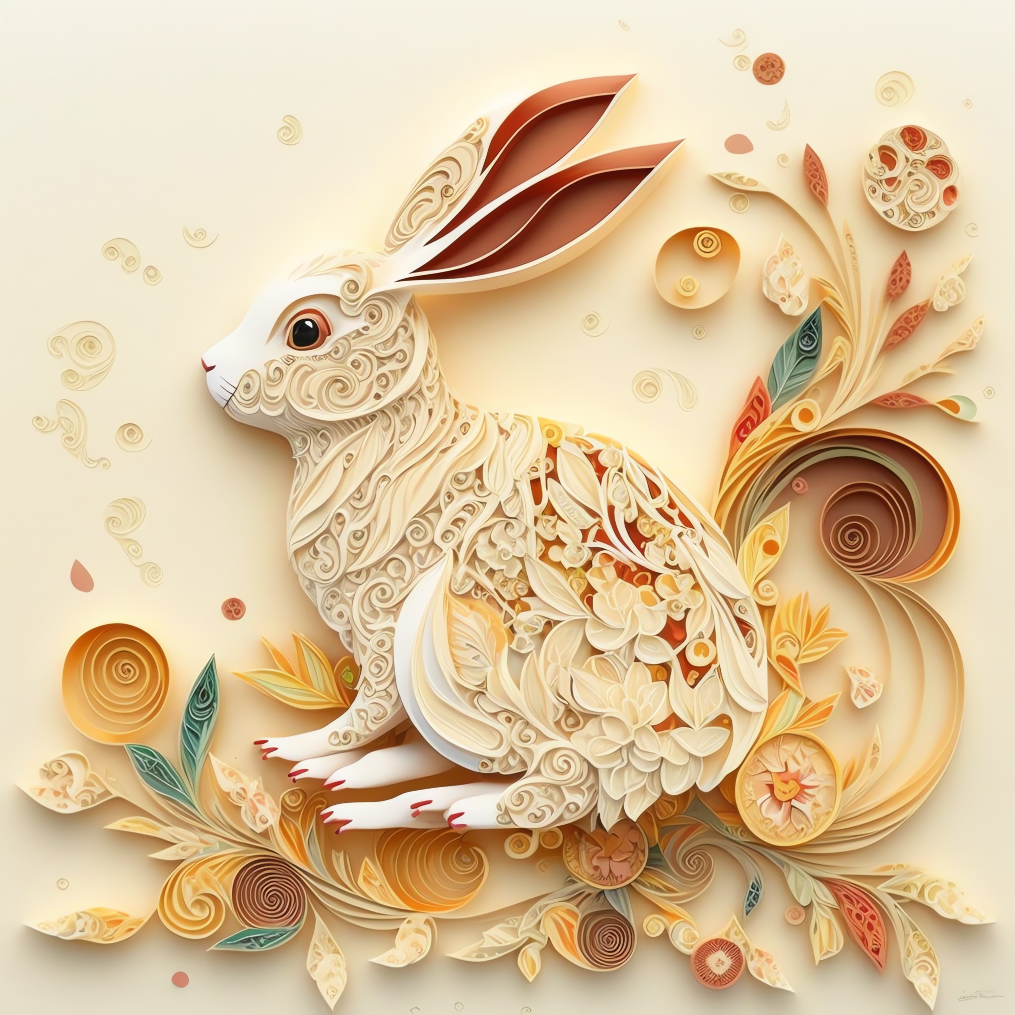 Cute HD Rabbit Paper-cut Avatar