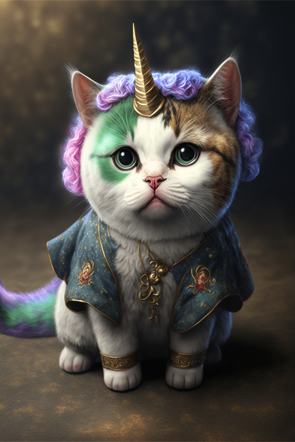 cat with unicorn headdress