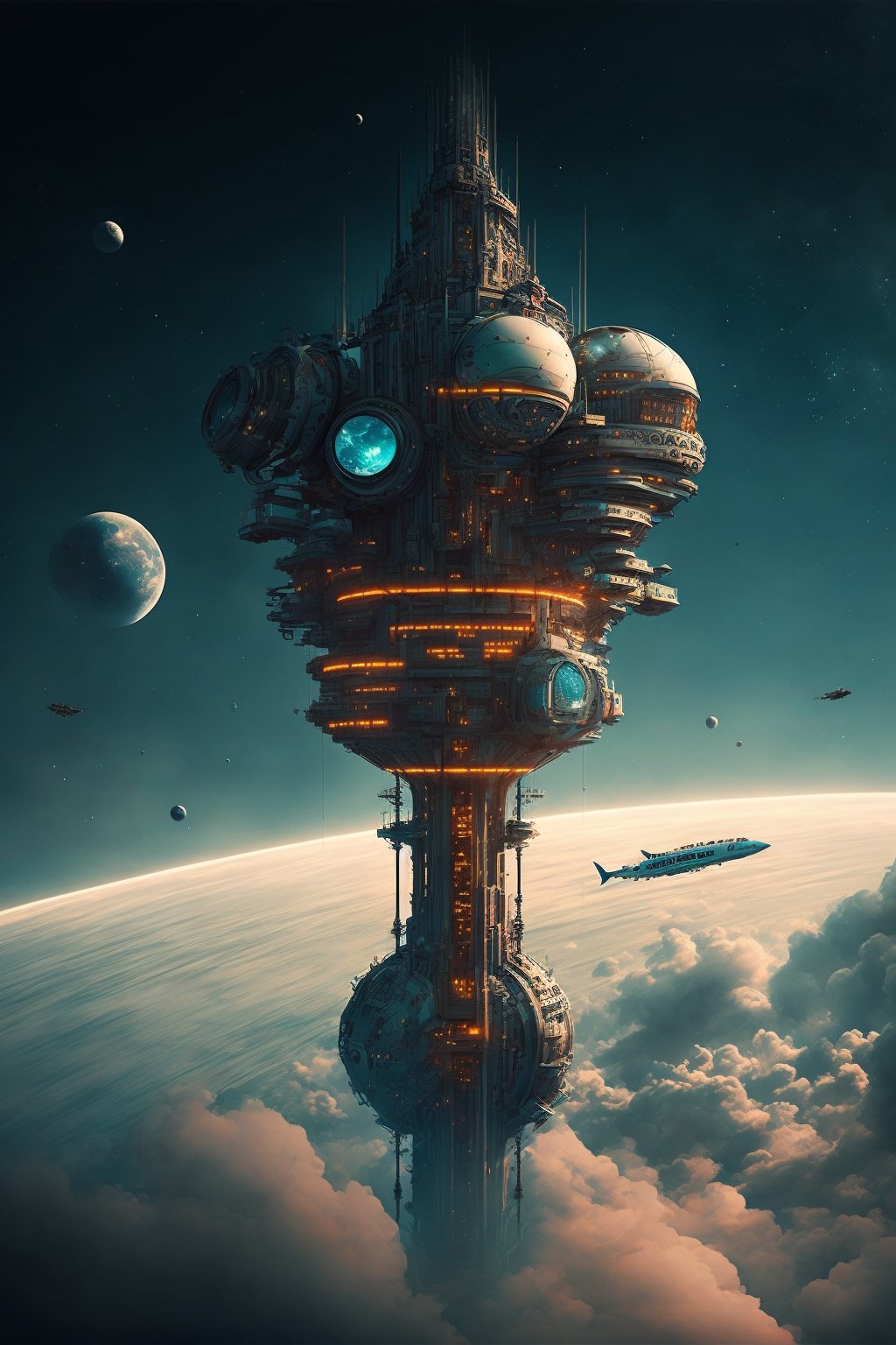 Space Elevator Concept Drawing