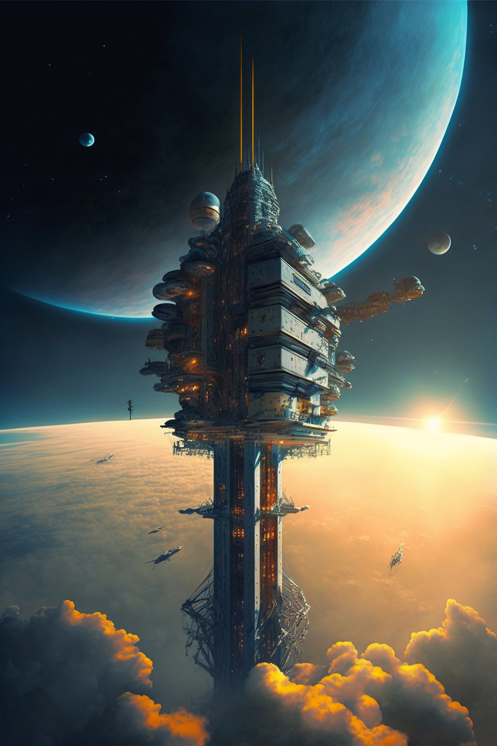 Space Elevator Concept Drawing