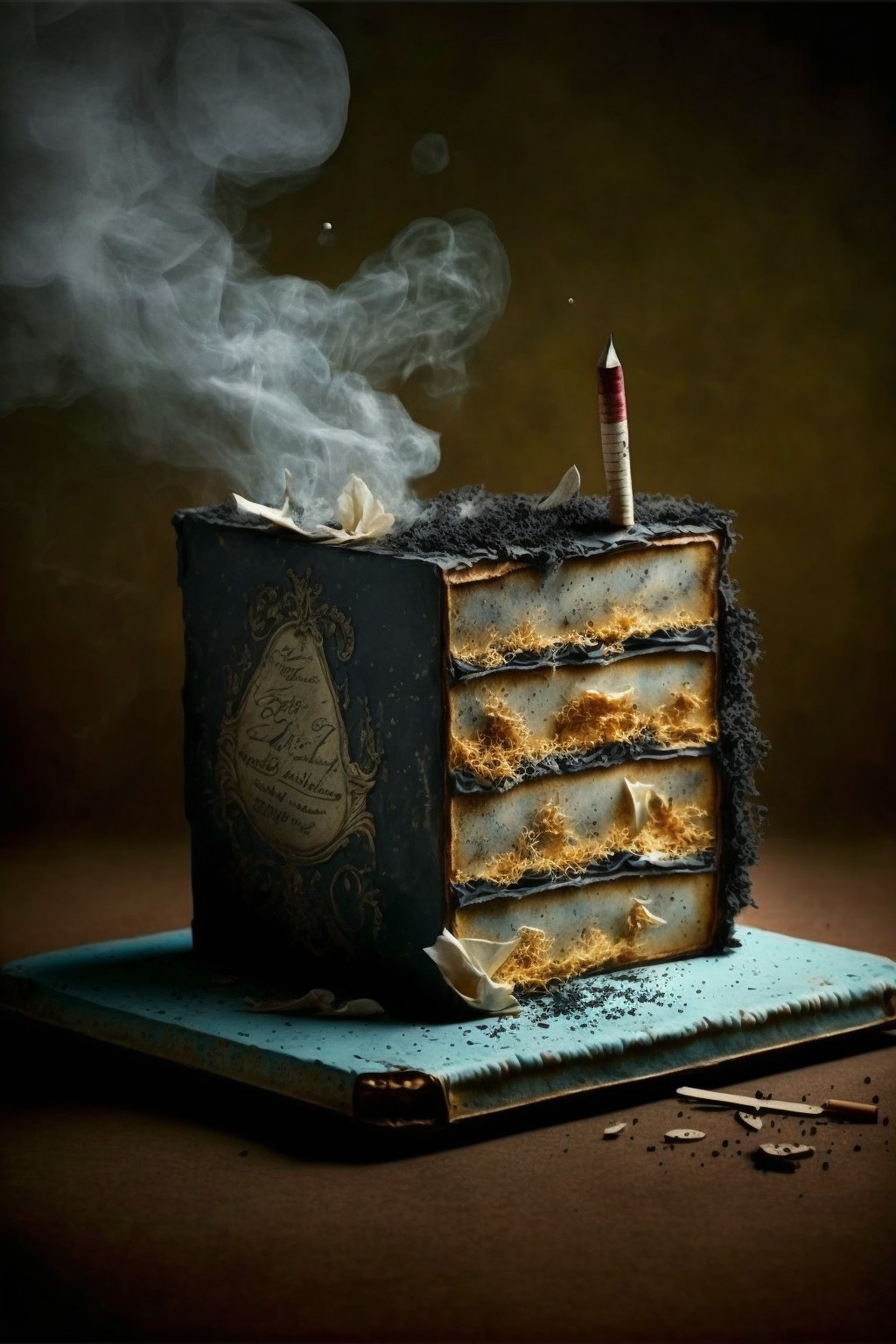 4 images of Quit Smoking Cake Second Wave by Midjourney