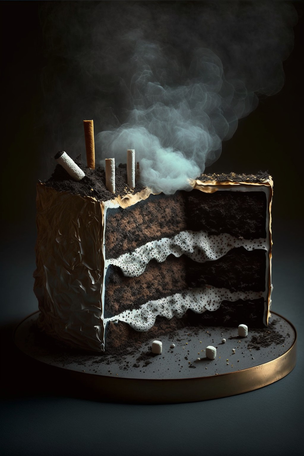 Twelve pictures of smoking cessation cake