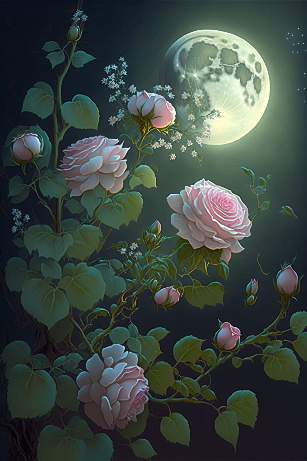 flowers in the moonlight