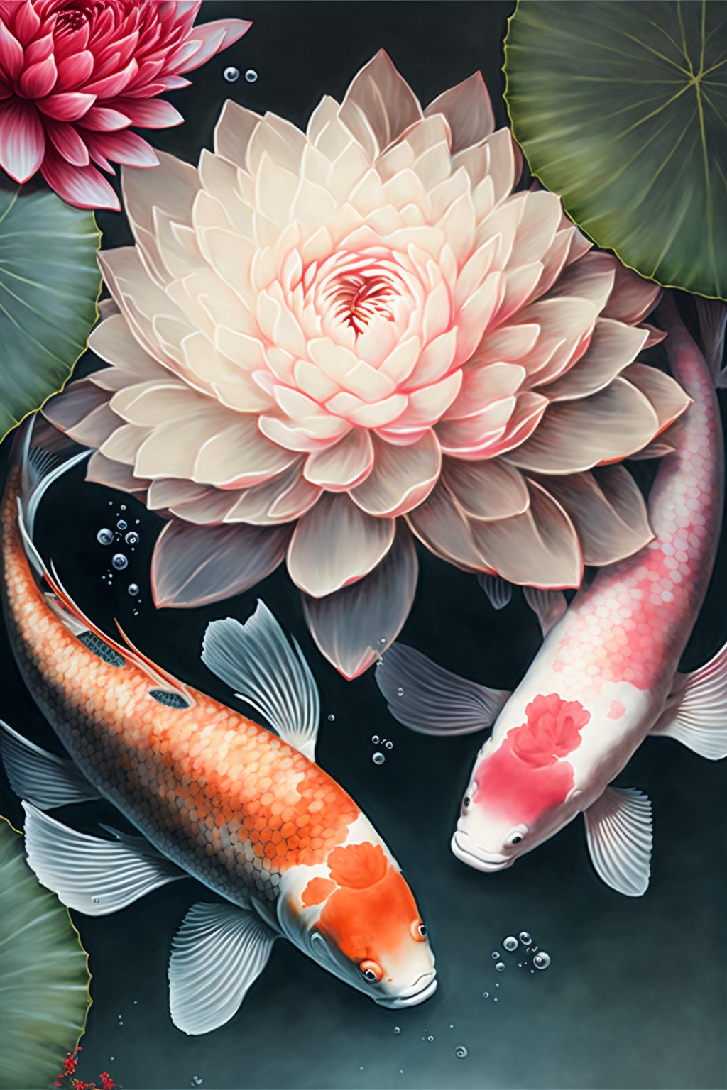 4 images of Good luck koi for you by Midjourney