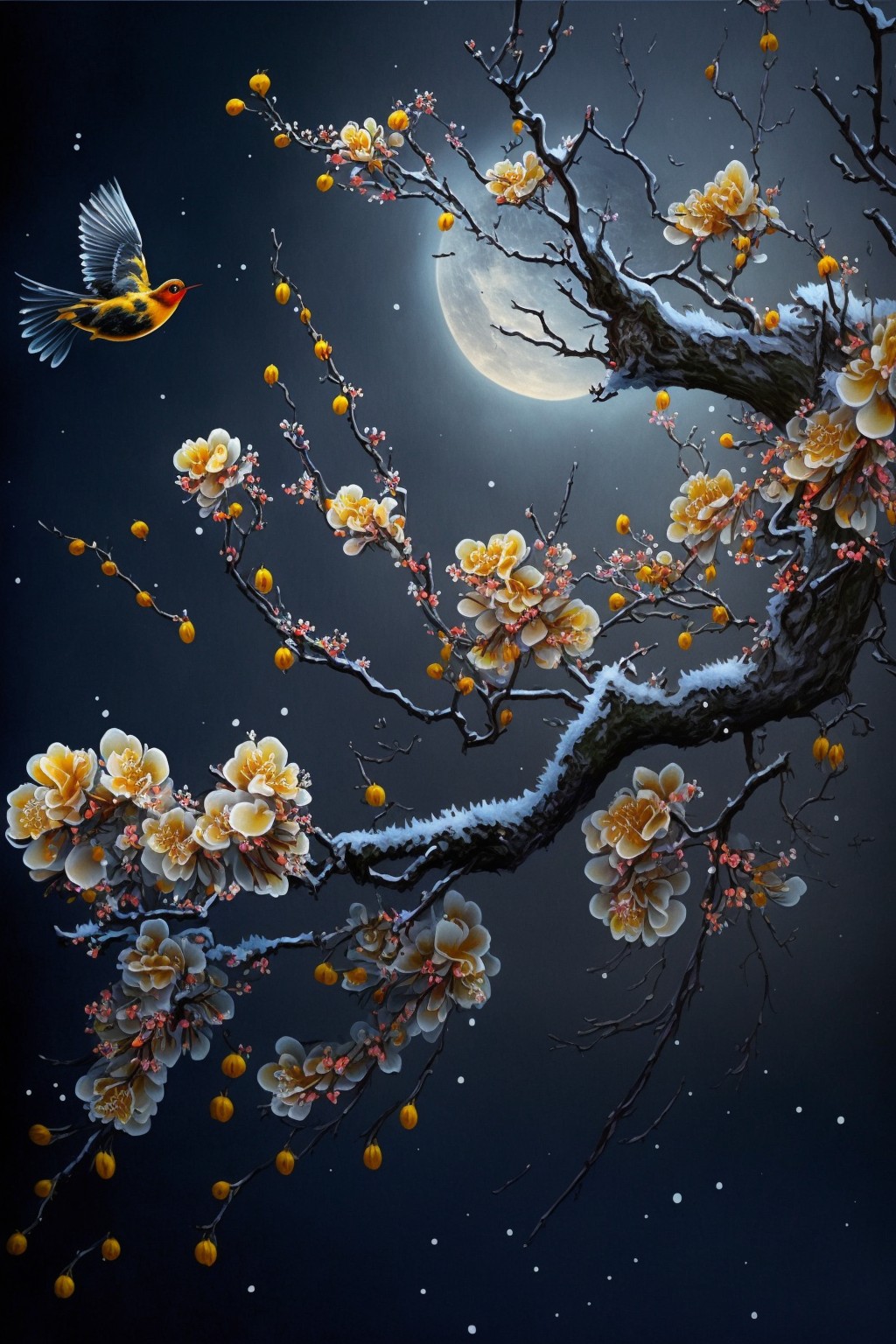 Magnolia under the moon