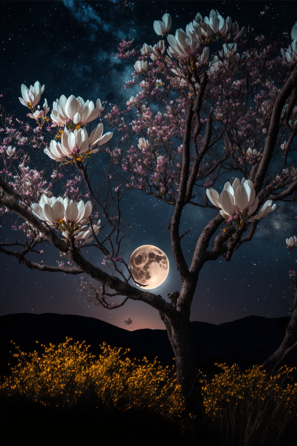 Magnolia at night