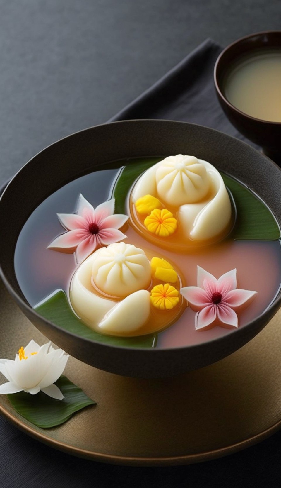 5 images of Lotus glutinous rice balls wish you a happy Lantern Festival by Midjourney