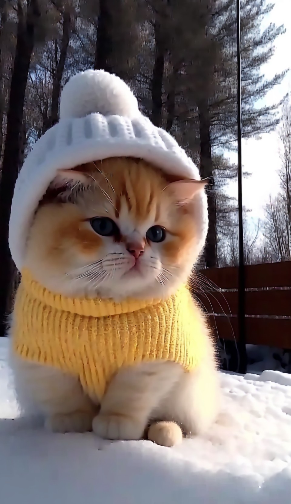 cute kitten in the snow