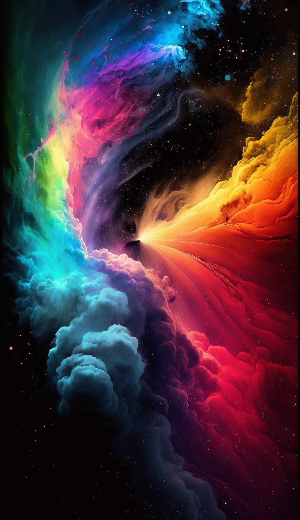 Colorful clouds and fog in the background of the universe
