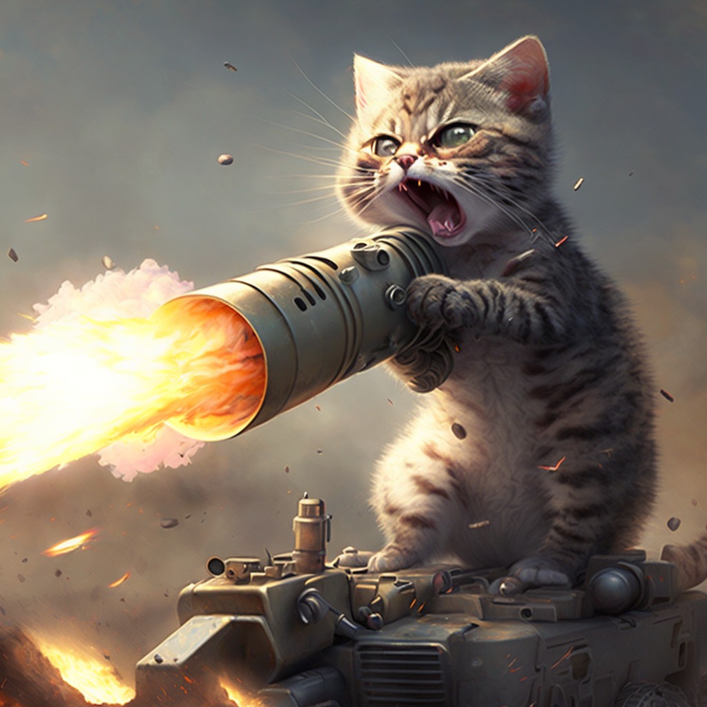 7 images of Fighting kitten head portrait by Midjourney