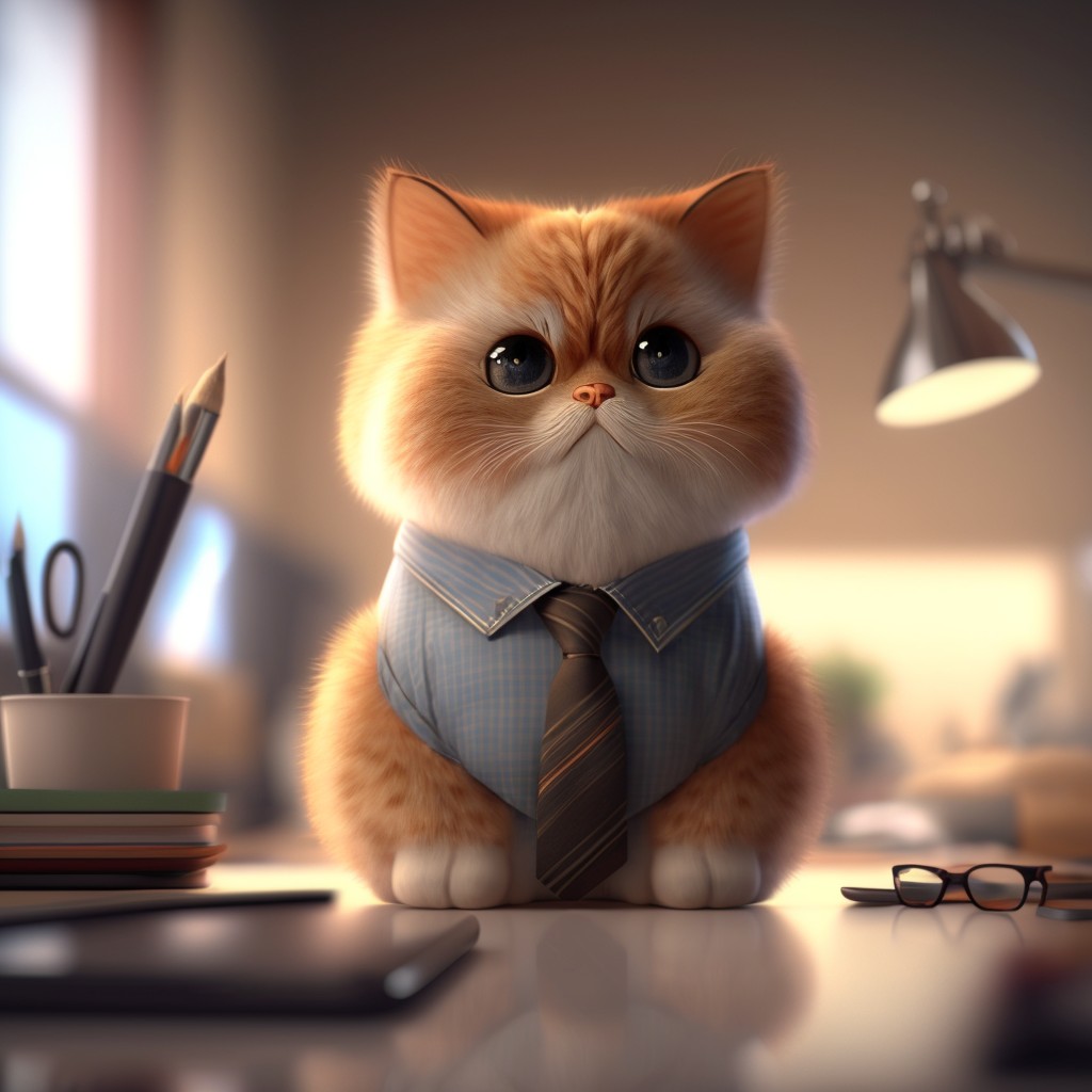 办公室工作的小猫头像