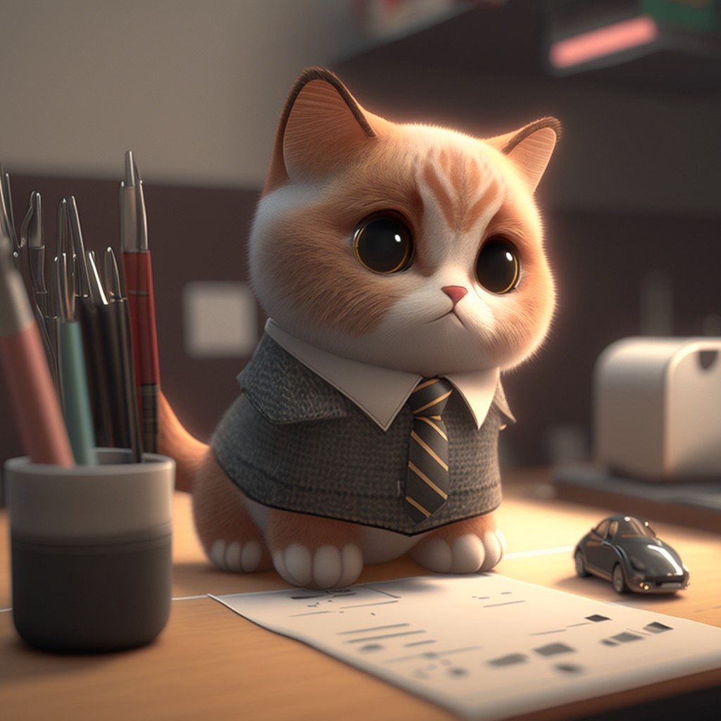 办公室工作的小猫头像