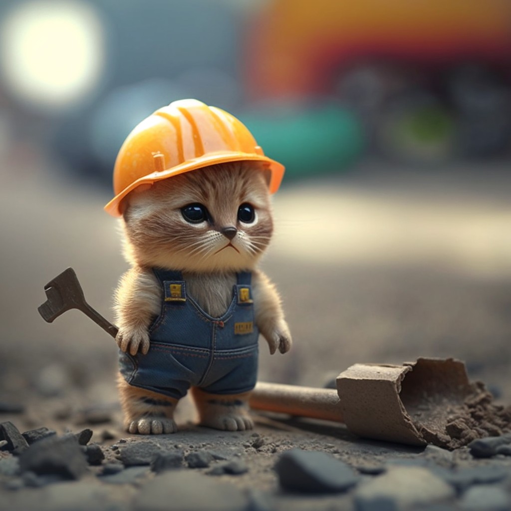 猫咪建筑工头像