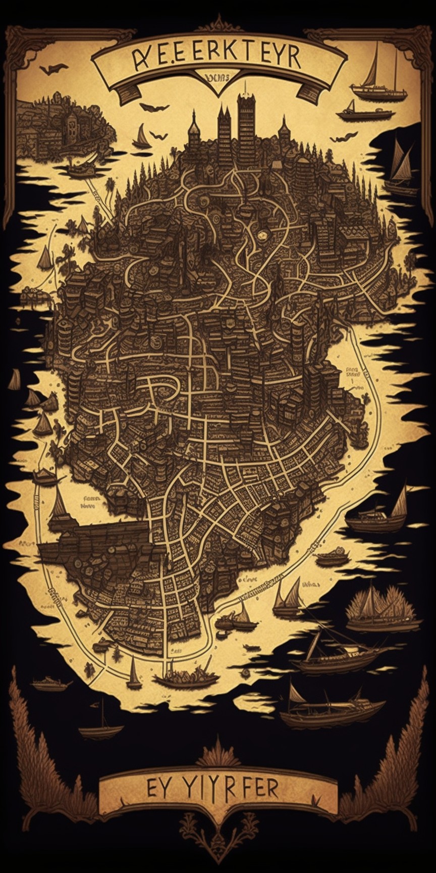 12 images of city ​​map art design by Midjourney