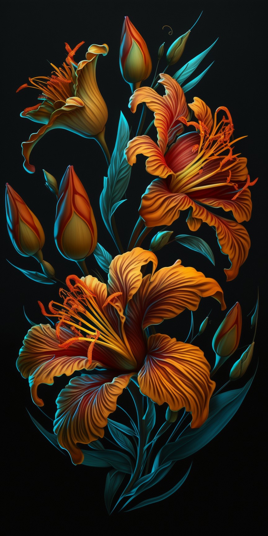 10 images of Hemerocallis flower wallpaper picture by Midjourney