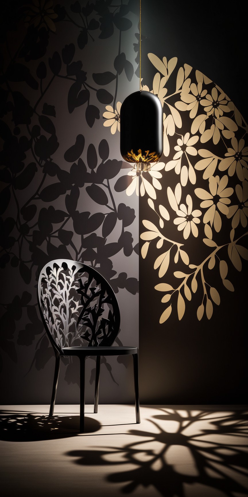 8 images of Light and shadow wallpaper in the room by Midjourney