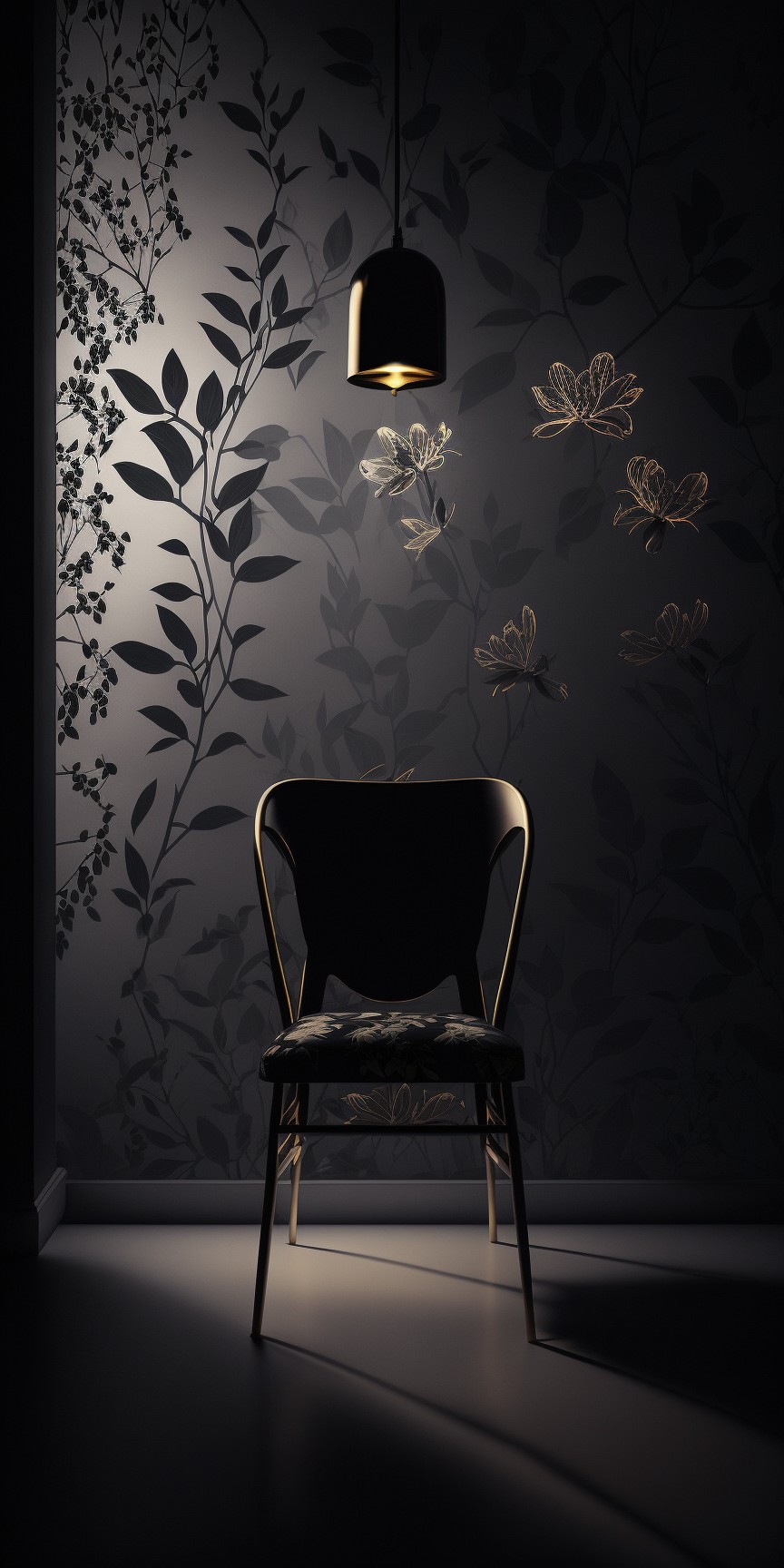 Light and shadow wallpaper in the room