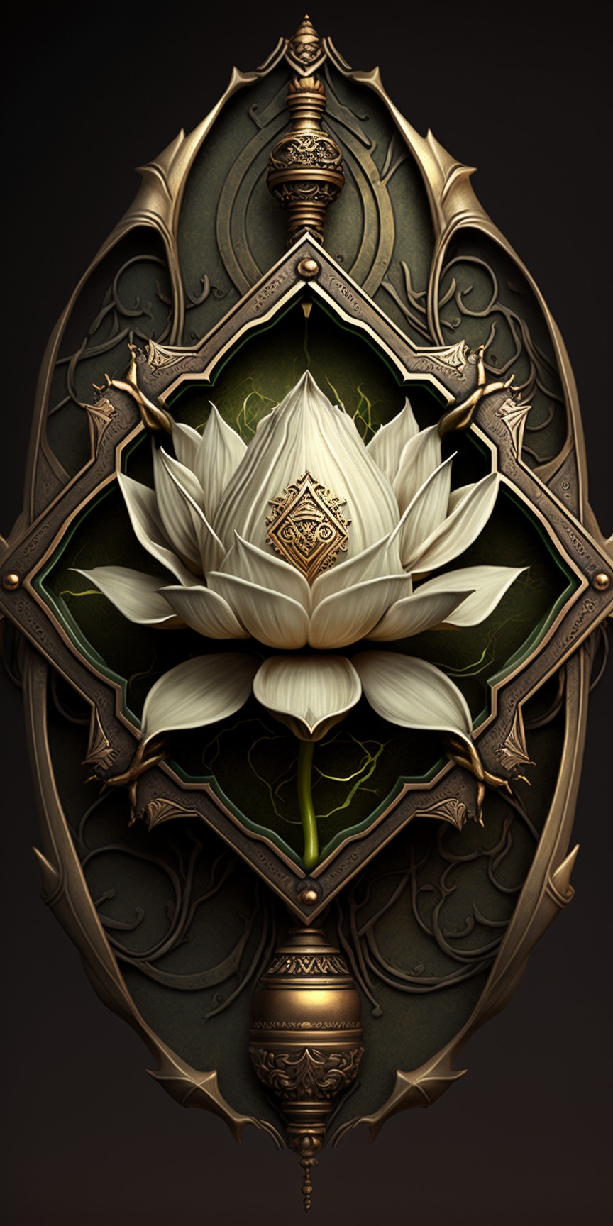 8 images of lotus badge by Midjourney
