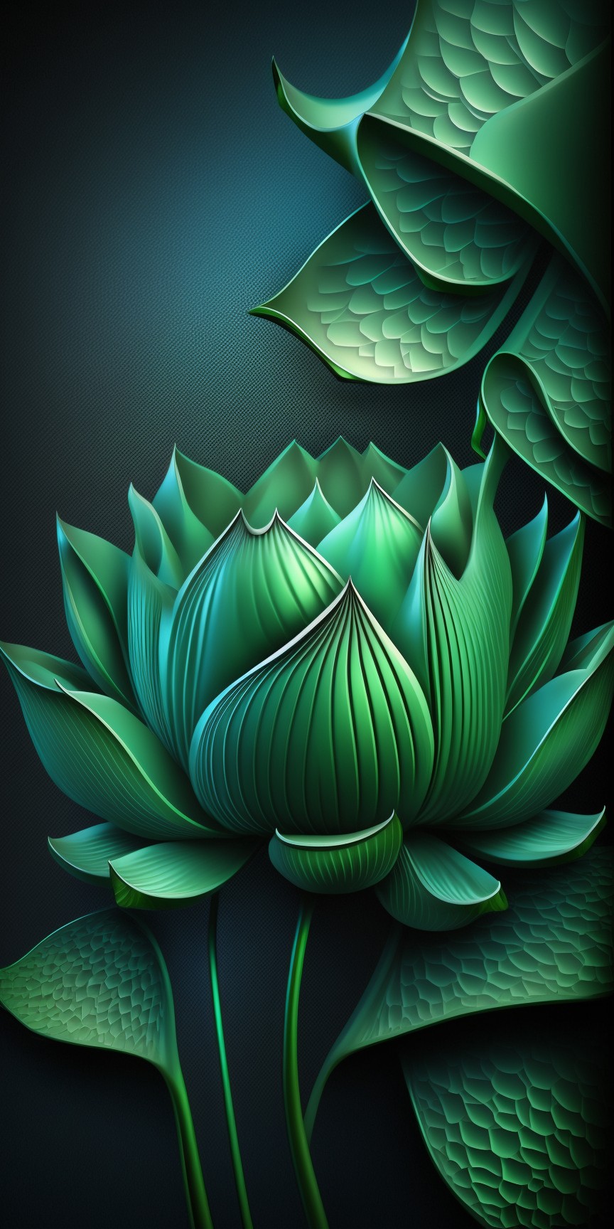 8 images of Green lotus wallpaper by Midjourney
