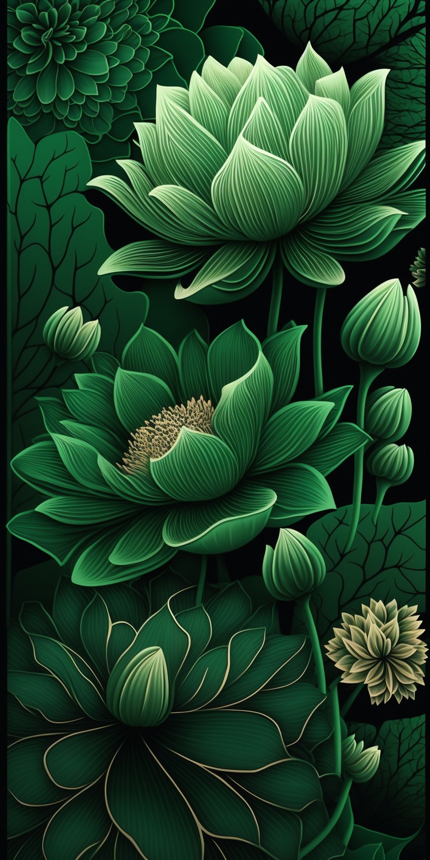 Green lotus wallpaper
