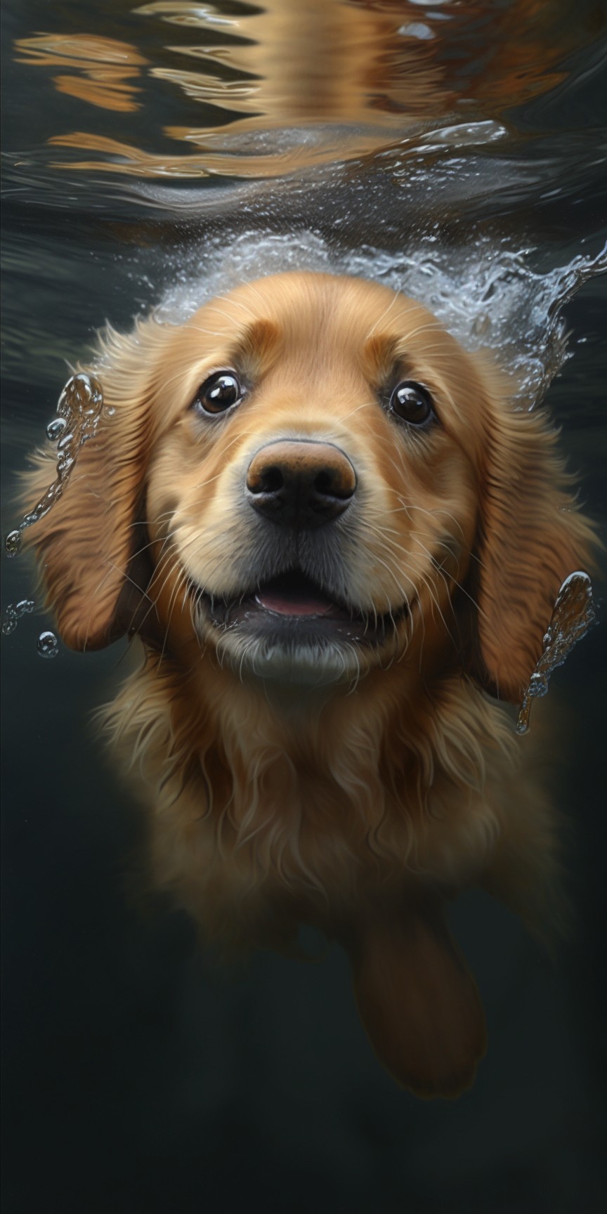 puppy swimming in water