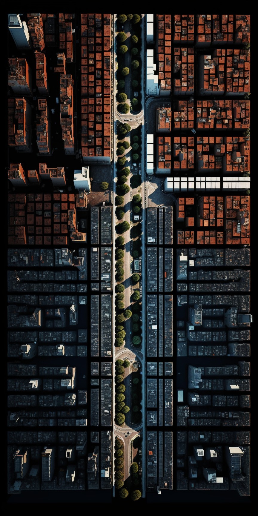 city ​​aerial view wallpaper