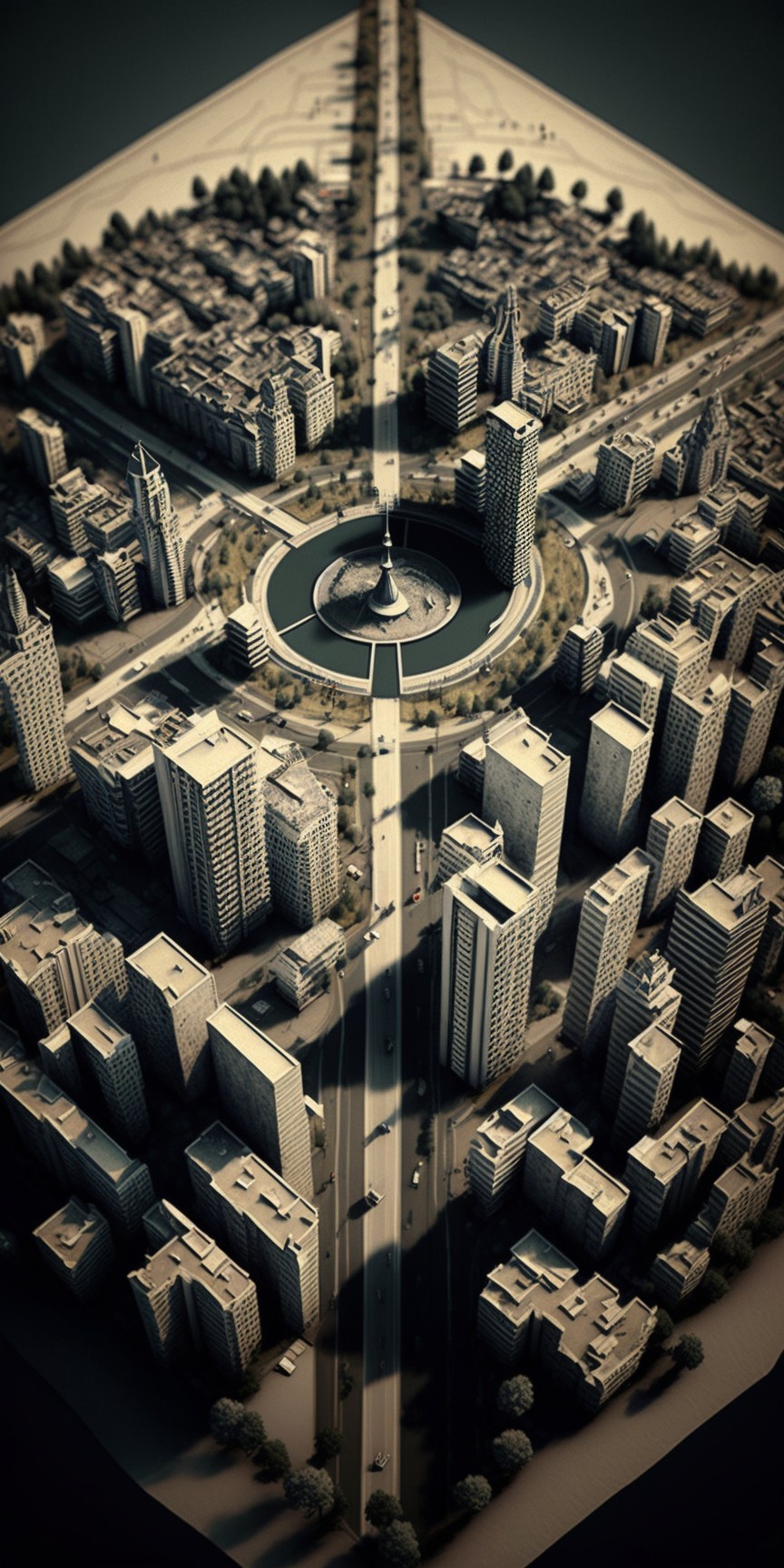 city ​​aerial view wallpaper