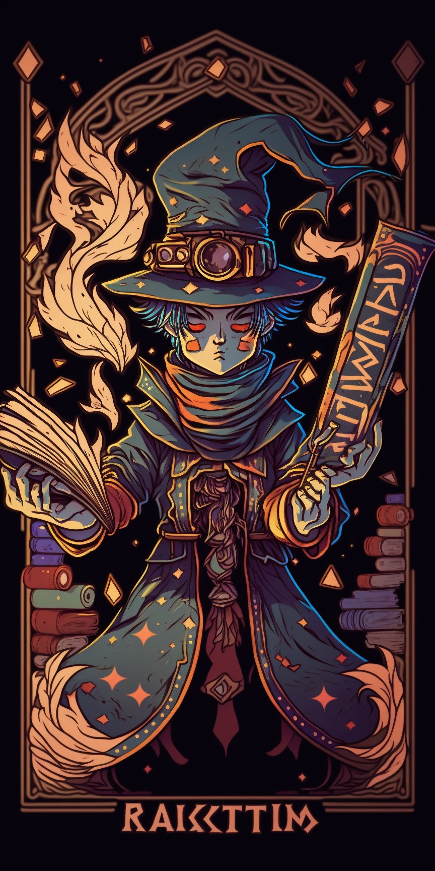 Sorcerer in tarot style