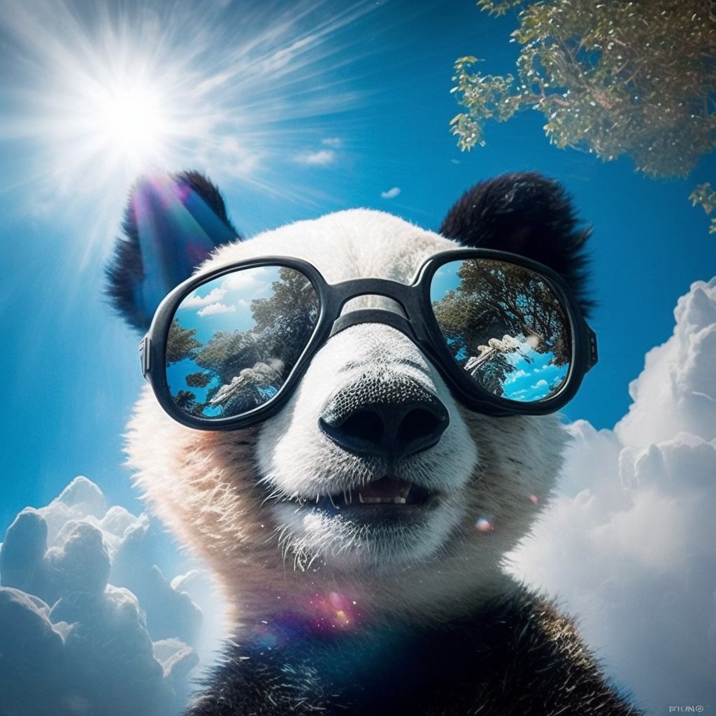8 images of panda avatar by Midjourney